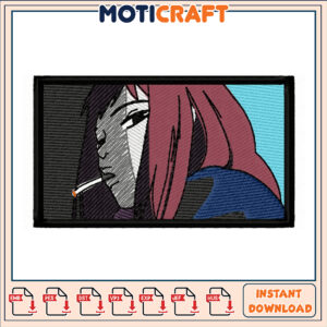 Stylish Embroidery Design of a Confident Woman Portrait