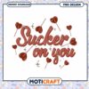 Sucker on You font design png, font png, valentine png