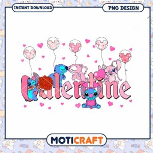 Stitch Angle Valentine png, Stitch Angle couple png, valentine png
