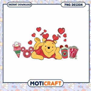 Pooh valentine png, winnie the pooh png, happy valentine png
