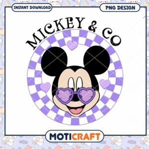 Purple Mickey and co png, Disney character png, valentine png