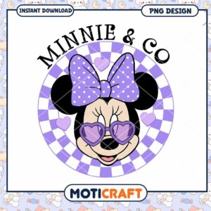 Purple Minnie and co png, Disney character png, valentine png