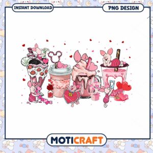 Piglet sweet valentine png, disney character png, valentine png