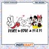 Peace Love M and M PNG png, minnie mouse png, valentine png