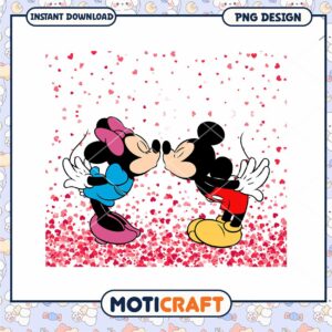 Mouse couple kiss png, disney valentine png, happy valentine png