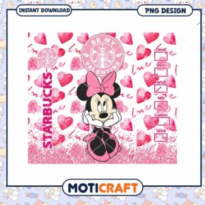 Minnie Starbuck Valentine png, minnie mouse png, happy valentine png
