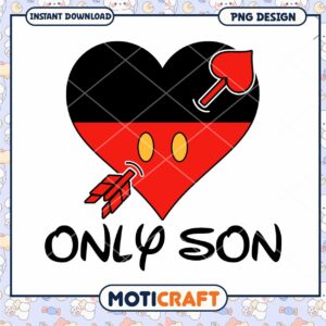 Minnie heart only son png, disney valentine png, valentine png