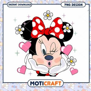Minnie head love png, minnie mouse character png, valentine png