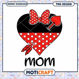 Minnie heart mom png, disney valentine png, happy valentine png