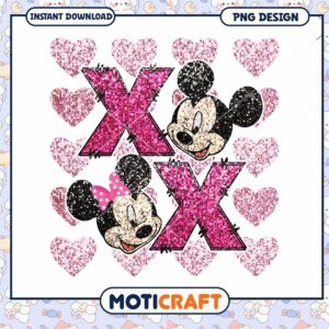 Mickey Minnie xoxo png, disney valentine png, valentine png