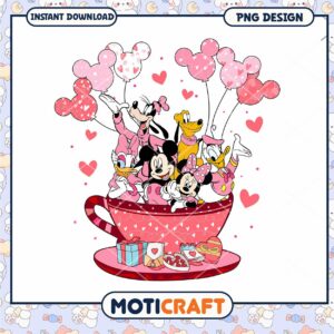 Mickey and friends xoxo png, disney characters png, valentine png