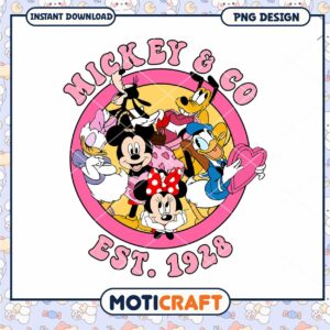 Mickey And Co EST 1928 png, mickey and friends png, valentine png
