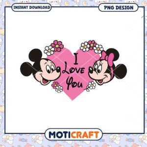 I Love you heart shape png, mickey and minnie png, valentine png