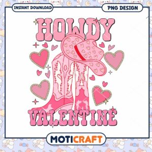 Howdy cowboy valentine png, pink cowboy png, valentine png