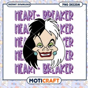 Heart Breaker Cruella png, Cruella face png, happy valentine png