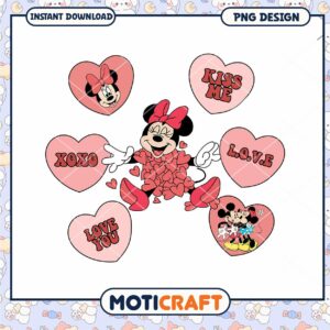 Happy Valentine minie png, heart shape png, disney valentine png
