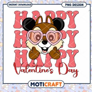 Happy valentine png, Chip character png, valentine png