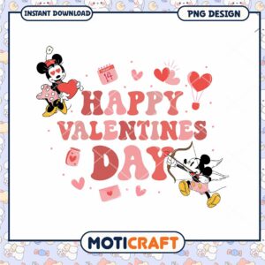 Happy valentine day png, mickey and minnie png, valentine png
