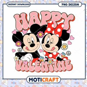 Happy valentine cute couple png, mickey and minnie png, valentine png