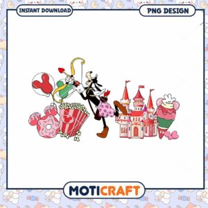 Goofy dog cupid png, disney valentine png, valentine png