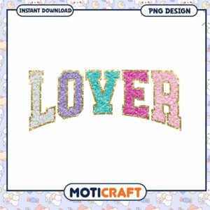 Glitter Lover png, font design png, happy valentine png