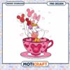 Daisy love in tea cup png, Daisy character png, valentine png