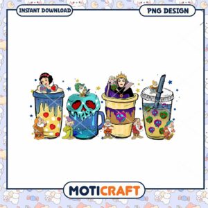 Snow white coffee cup design png