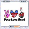 Pece love read png, The cat in hat png, Dr.Seuss cartoon png