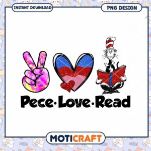 Pece love read png, The cat in hat png, Dr.Seuss cartoon png