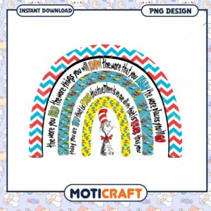 Dr.Seuss rainbow quotes png, cat in the hat png, Dr.Seuss png