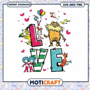 Dr.seuss characters love svg