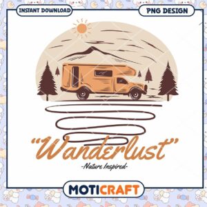 Wanderlust Campervan PNG Design