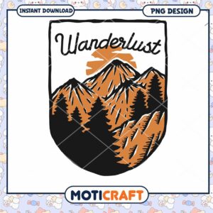 Wanderlust Mountain PNG Design