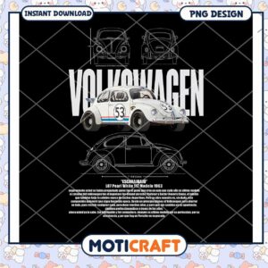 Volkswagen Beetle PNG Design Instant Download