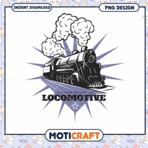 Vintage Train Locomotive PNG Design