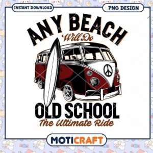 Vintage Van Surf Beach PNG Design