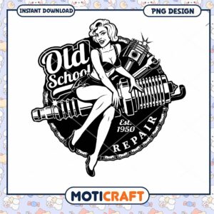 Vintage Pinup Girl Mechanic PNG Design