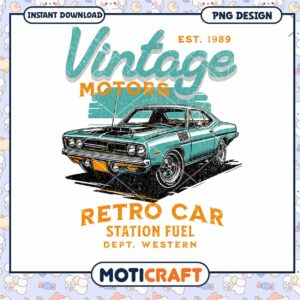 Vintage Motors Retro Car PNG Design