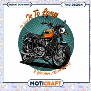 Vintage Motorcycle PNG Design Instant Download