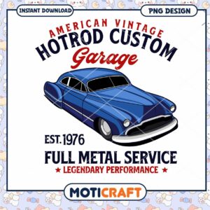 Vintage Hot Rod Garage PNG Design