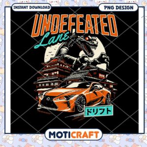 Undefeated Lane Monster Car PNG Design