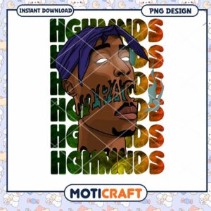 Tupac Shakur PNG Design, Instant Download