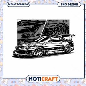 Toyota Supra PNG Design, Instant Download
