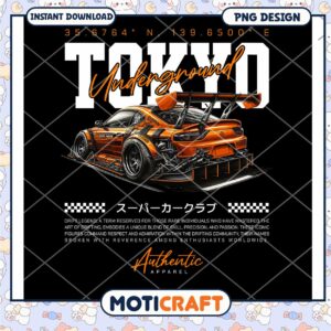 Tokyo Underground Drift Car PNG Design