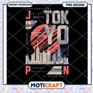 Tokyo Cityscape PNG Design Instant Download