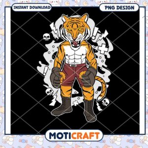 Tiger MMA Fighter PNG Design