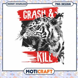 Tiger Crash & Kill PNG Design
