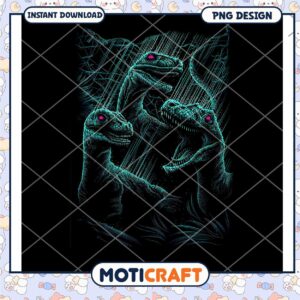 Three Raptors PNG Design Instant Download