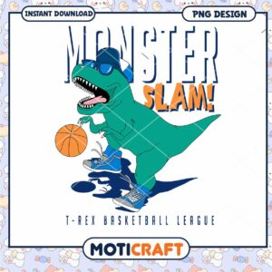 T Rex Basketball PNG Design