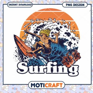 Surfer PNG Vintage Surfing Design